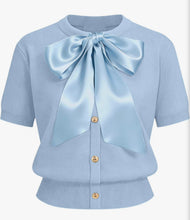 Load image into Gallery viewer, Preppy Bow Sweater