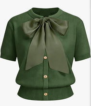 Load image into Gallery viewer, Preppy Bow Sweater