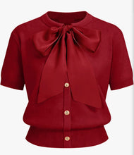 Load image into Gallery viewer, Preppy Bow Sweater